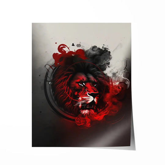 Black & Red Lion